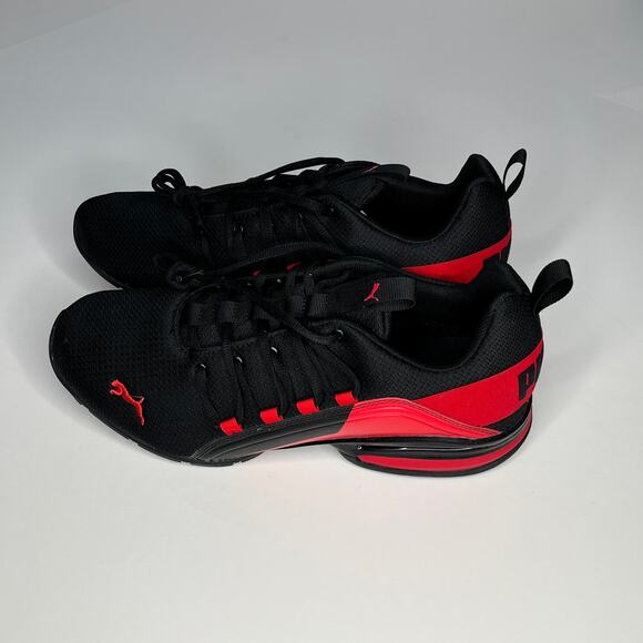 Puma Axelion Black Red Athletic Running Shoe New 11.5